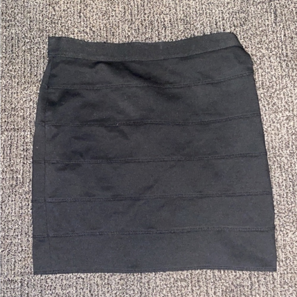 Black bandage mini skirt
